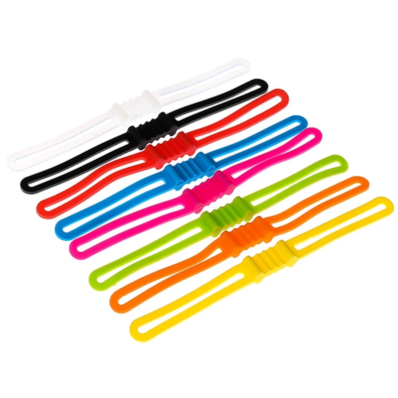 2pcs Bicycle Strentch Silicone Rubber Band Light Holder Tube Mount Strap Belt EF