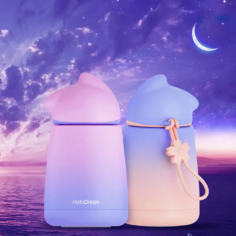 

Free Custom New HOT SALE Smart Cat Vacuum Flasks 304 Stainless Steel Thermos Cup 300ml Outdoor Drinking Water Bottle Gift Mug
