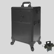 Алюминиевая косметичка munsu Тележка коробка Кастер крышка многослойное зеркало профессиональный макияж комплект