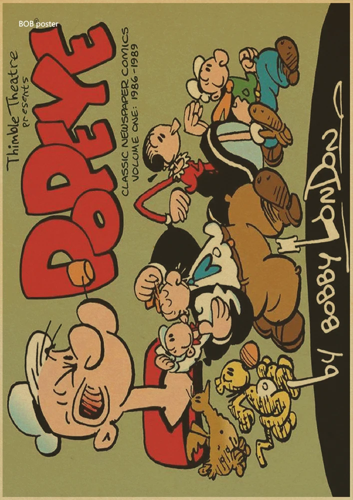 Popeye в морском стиле с Betty Boop плакат/Ретро Постер Мультфильма фильма/крафт-бумаги/ретро постер/детская комната, декоративный светильник