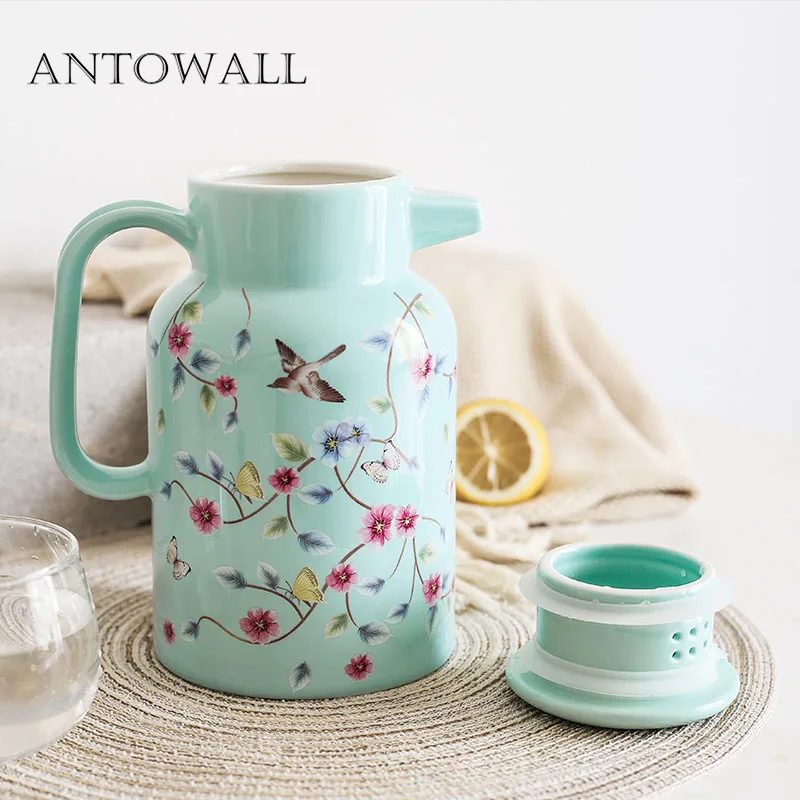 

ANTOWALL Ceramic large capacity cold water bottle jug home heat resistant high temperature Japanese afternoon teapot kettle