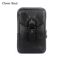 Cheer Soul мужская повседневная функциональная поясная сумка из натуральной кожи, Мужская поясная сумка для денег, телефона, модная набедренная сумка на ремне