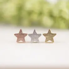 Jisensp 10pcs/lot New Fashion Trendy Glittering Brushed Wholesale Little Star Studs Earrings E025