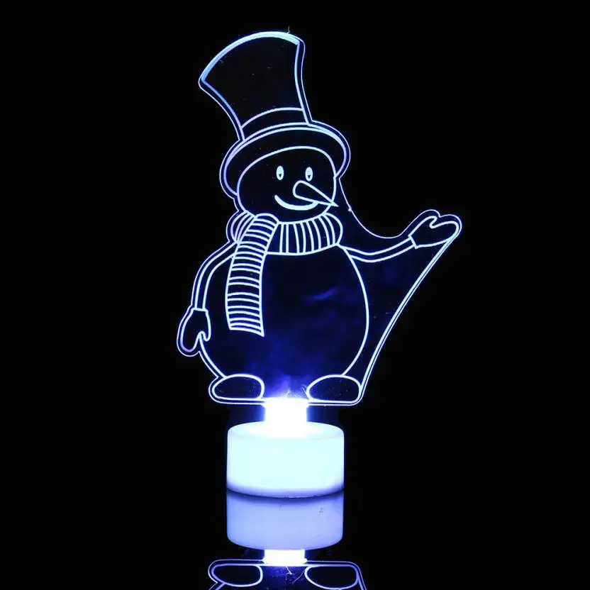 

Creative Colorful Snowman NEW Multi Color LED Light Clear Acrylic Christmas Tree Mood Lamp Night Christmas Xmas LED Light Lamp