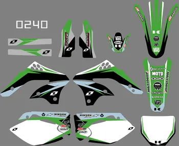 

0240 motorcycle Team Graphic & Backgrounds Decal Stiker Kits for Kawasaki KXF450 2006-2008