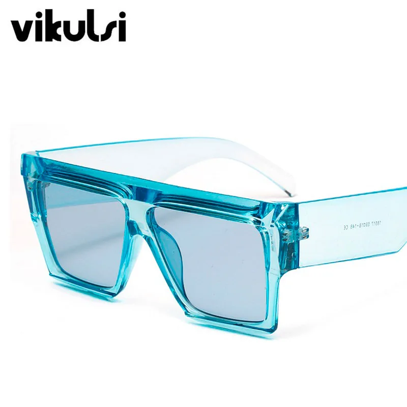 

Fashion Classic Blue Square Sunglasses Women Men Flat Top Brand Designer 2019 New Sun Glasses Female Brown Pink Shades Unisex