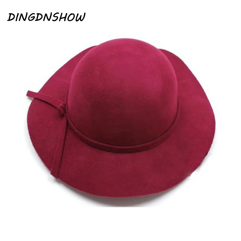 [DINGDNSHOW] модная фетровая шляпа Детская шерстяная мягкая широкополая зимняя мягкие