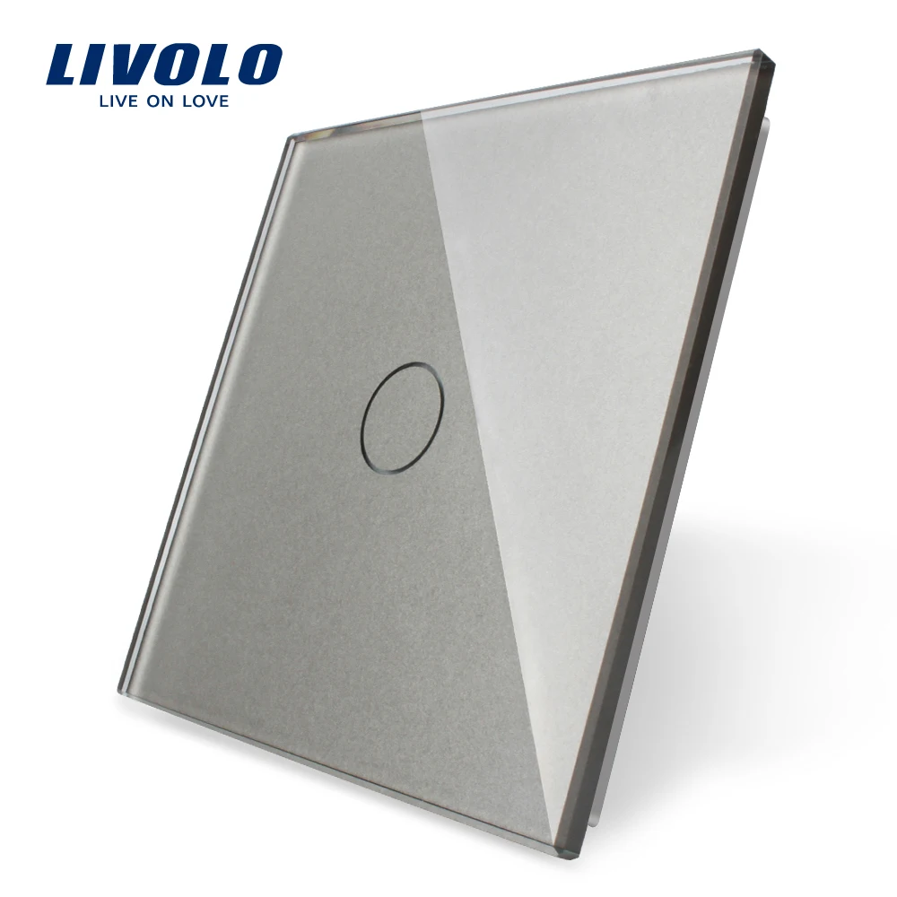 Livolo Luxury White Pearl Crystal Glasseu Standardsingle Glass Panel For 1 Gang Touch Switchvl C7 C1 11 4 Colorsno Switch huismerk kopen in de aanbieding
