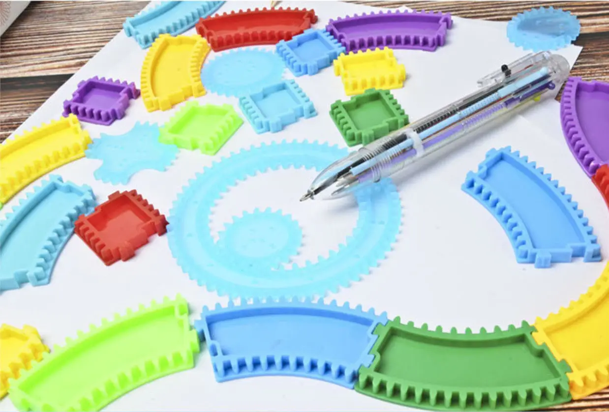 32 шт. набор спирографа игрушки для рисования набор блокировочных шестеренок и колес аксессуары для рисования креативная развивающая игрушка для детей
