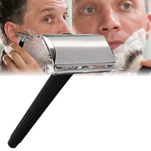 Traditional Men Hand Double Edge Safety Razor Classic Stainless Steel Shaving Hair Blade Razor Manual Hair Removal Shaver it