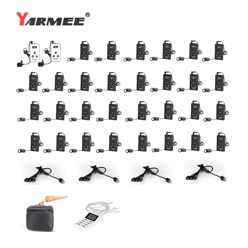 YARMEE YT200 نظام مرشد سياحي باستخدام في السفر التدريس مؤتمر اجتماع الكنيسة بما في ذلك 2 الإرسال و 30 استقبال