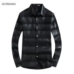Новое прибытие Seasons стиль мужчины бутик Рубашка с длинным рукавом высокого качества модная повседневная черная полоса Тонкий отдыха