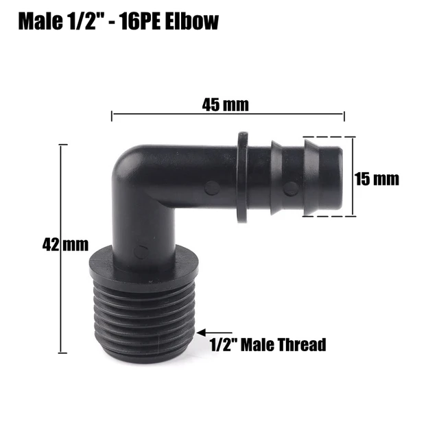 Male 1l2 Inch-16mm