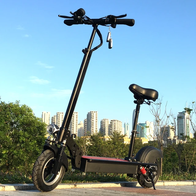 FLJ 10 inch Adult Electric Scooter with Seat Foldable e scooter bike