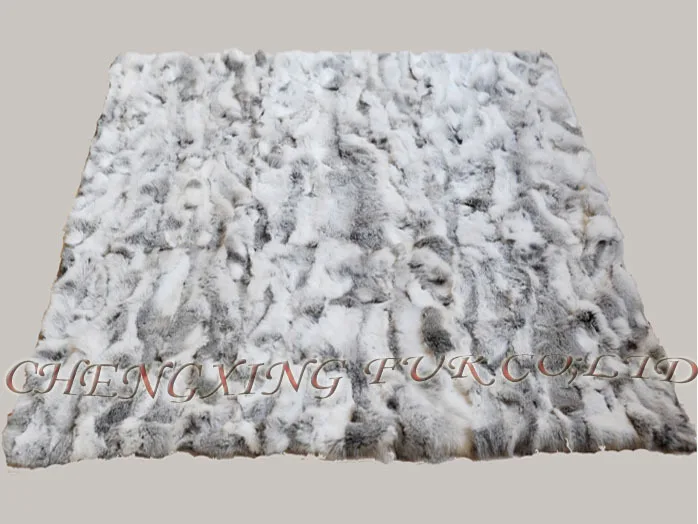 200x200cm Custom Made Natural Colour Rabbit Real Fur Area Rug For