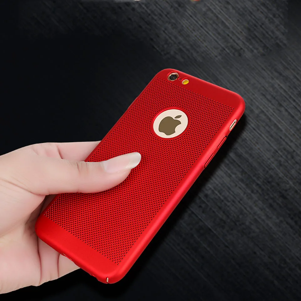 3D Mesh PC Heat Dissipation Plastic Case For iphone 7 SE 5 5s 6 6s 8 X Plus Cover Full Hard Matte Phone Cases Bag |