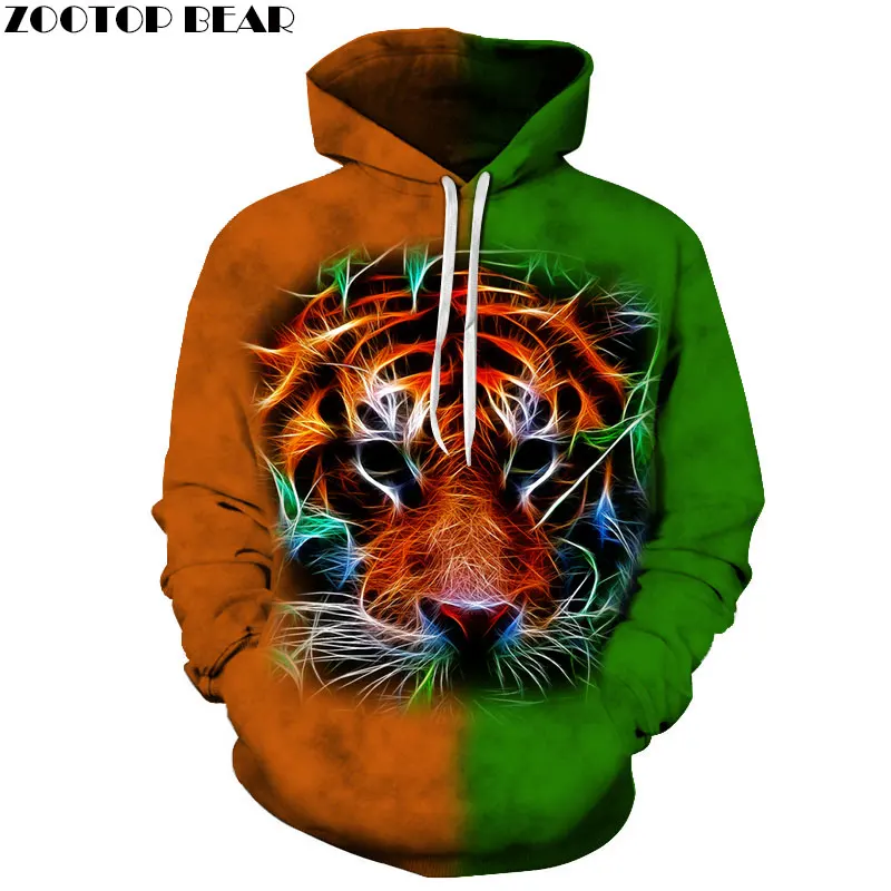 Anime Tiger Hoodies Sweatshirts Men Women Tracksuits 3d Printing Pullover Funny Coat Streetwear
