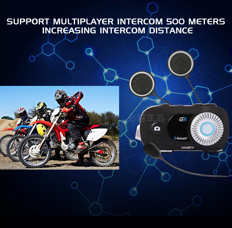 AiRide G5 500m 4 Rider Group Intercom HD 1080P видео рекордер камера мотоцикл Bluetooth домофон шлем гарнитура