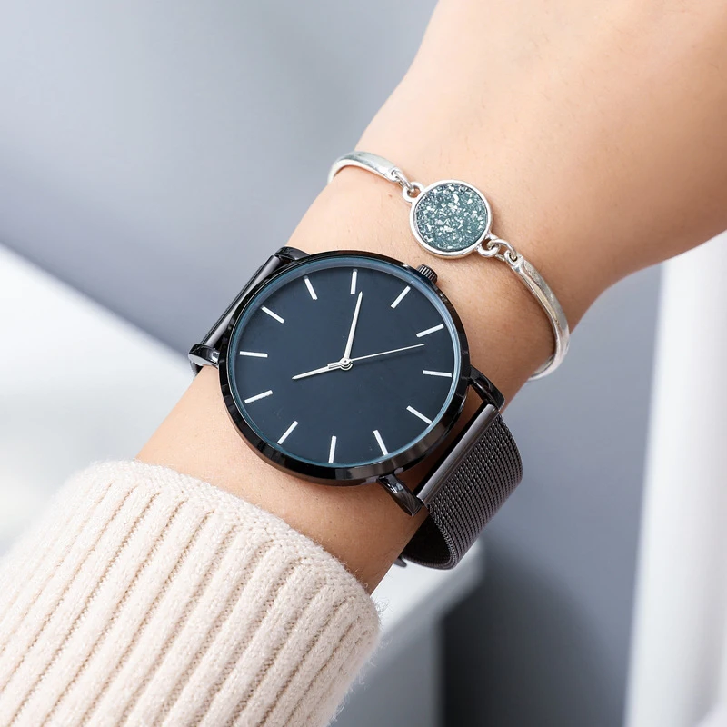 

FOR Men Women Watch Minimalism Style Male Female Wristwatch 2019 Luxury Brand Quartz Clock Black Silver Gold Watchband Ctpor Man
