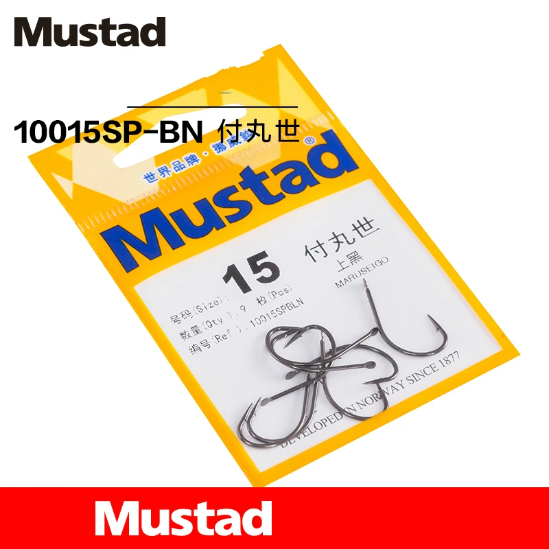 Mustad 10015 рыболовные крючки Anzol Stream морской полюс Карп колючий крючок с двойной спинкой рыболовные крючки 4#-19# форма Baitholder Pesca