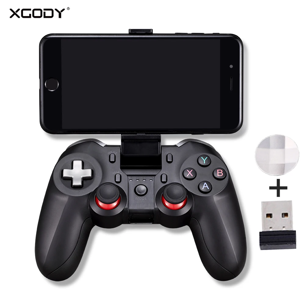

XGODY Wireless Bluetooth Gamepad For Android Mobile Phone PC TV TV Box Game Controller Double Vibration Motor For PUBG Joystick
