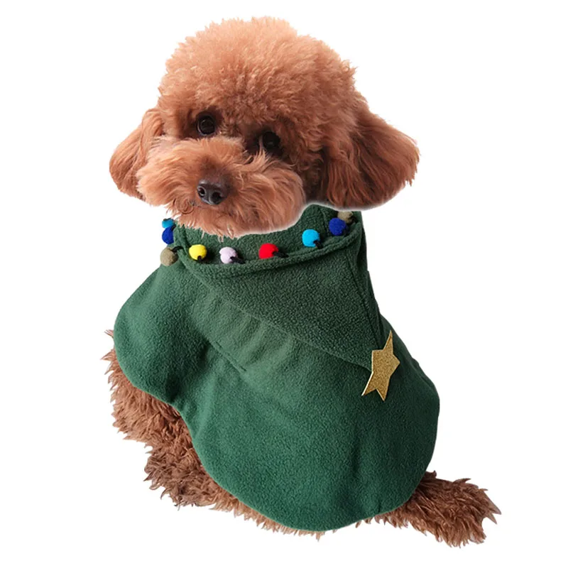 New Design Fleece Xmas Style Pet dogs Vest Coat Green Christmas Dog