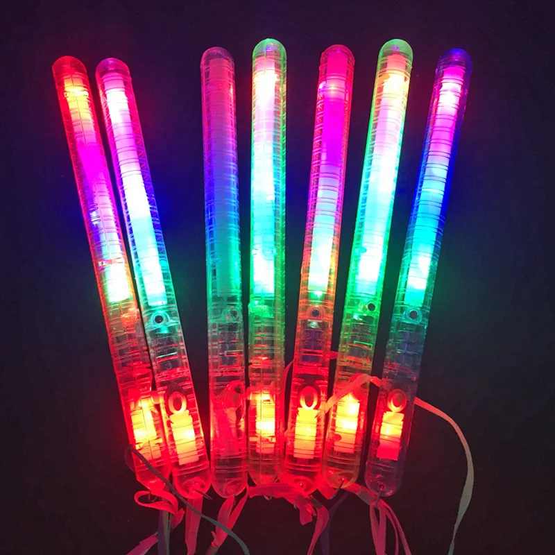 Glow Colourful Children Party Rave Festival Concert 6x LED Fibre Optic Wands 