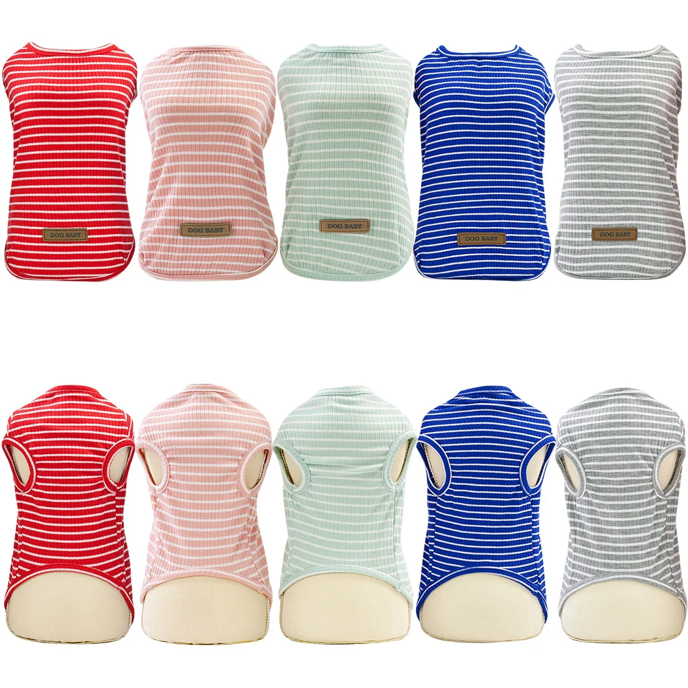

Summer Pet Dog Clothes for Small Dogs Clothes for Dog Chihuahua Costume Stripe Vest Dogs Clothing Shirt Pug Pet Clothing Puppy 3