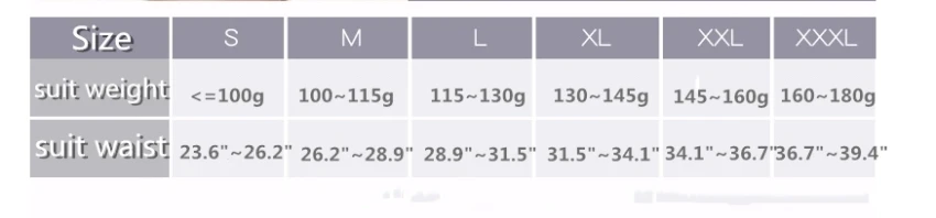 S~XXXL