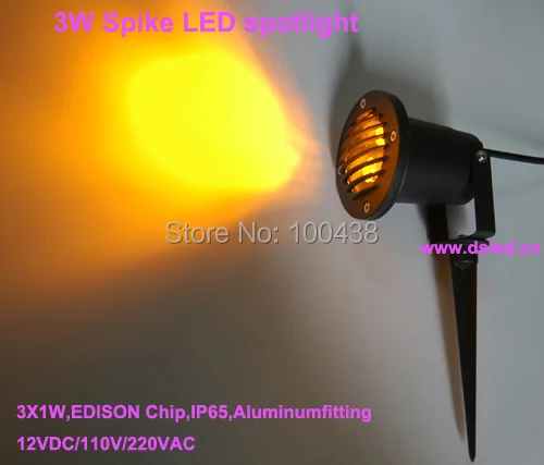 

Free shipping ! Anti glare,high power 3W LED spotlight with spike,LED lawn light,EDISON Chip,2-Year warranty,110V/220VAC