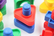  5 Set Screw building blocks plastic insert blocks nut shape toys for children Educational Toys montessori scale models 