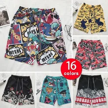 Обшитые мужские шорты пляжные брюки летние свободные большие размеры быстросохнущие брюки корейские шорты для отдыха пара Брюки