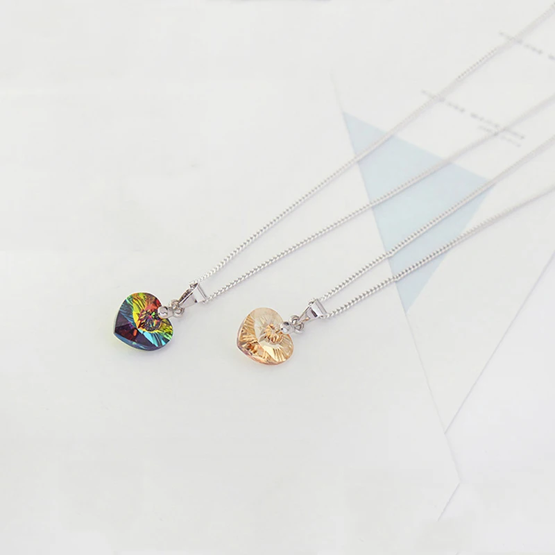 Подвеска с кристаллами Сваровски для женщин и девушек|necklace crystal|heart pendantheart pendant