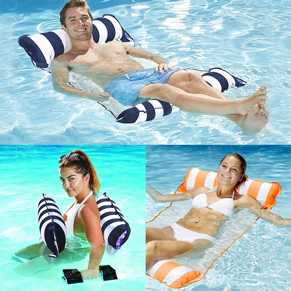 

Water inflatable floating bed hammock lazy sofa swimming pool float swimming ring swimming
