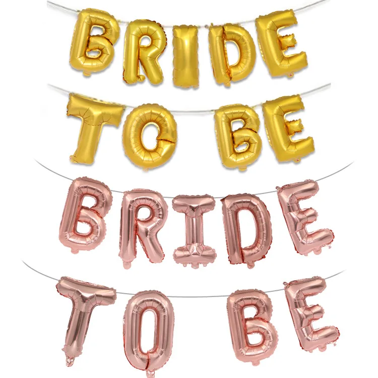 

1 Set 16 Inch Rose Gold Silver Bride To Be Letter Balloons Alphabet Inflatable Air Ballon for Wedding Bridal Shower Party Decor