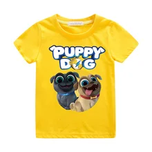 Детские футболки с объемным изображением забавных щенков, щенков, приятелей, топы, одежда детские летние футболки с короткими рукавами Повседневная футболка для мальчиков и девочек г. ZA061