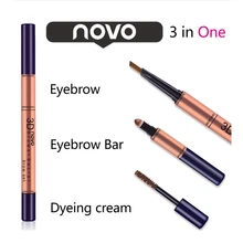 3 в 1 карандаш для бровей+ красить крем+ Косметическая пудра stick Quick Eye натуральный Красота Макияж Комплект бровей повышения долго-прочного косметический Инструменты