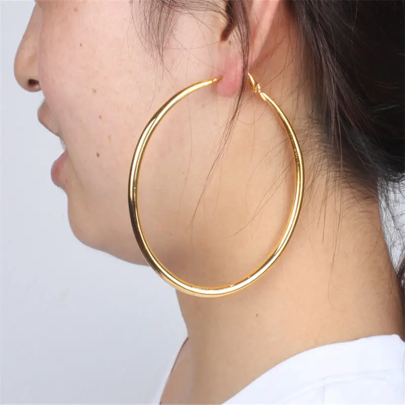 

Unisex Simple 1Pair PunkWomen Earrings for women Small Big Circle Rock Round Earrings Men Party Hoop Earring Fashion Gift