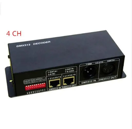 Лучшая цена 1 шт. DC12V-24V DMX-NET-K-4CH 4x4A DMX декодер светодиодный контроллер