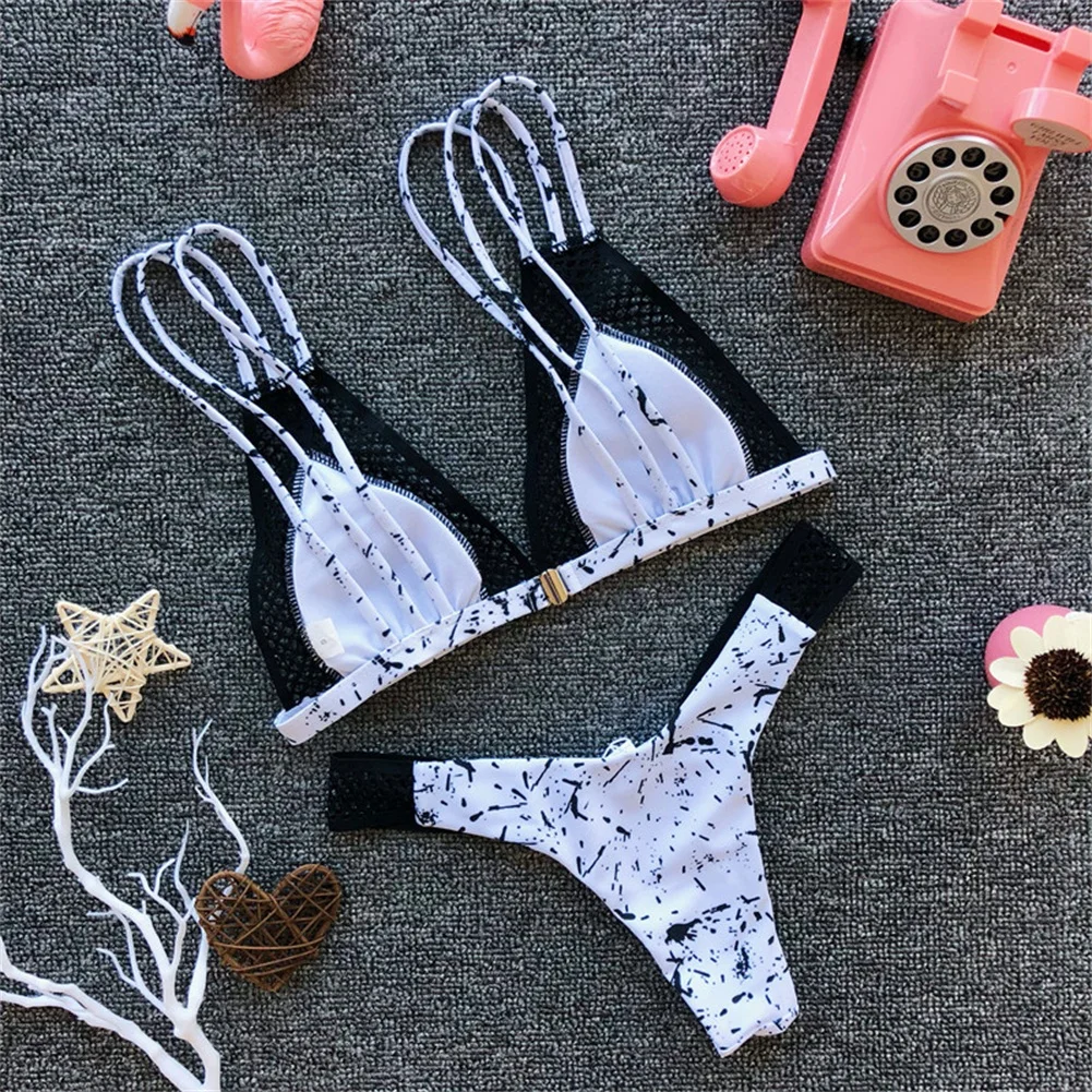 Сексуальный купальник, Женский сетчатый купальник, сетчатый прозрачный комплект бикини, летние купальники в сеточку, Femme Btahing костюм