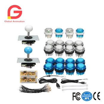 

DIY Arcade Joystick Kit Parts With LED Push Button + Joystick + Zero Delay USB Encoder + Cables Game Joystick Arcade DIY Kits