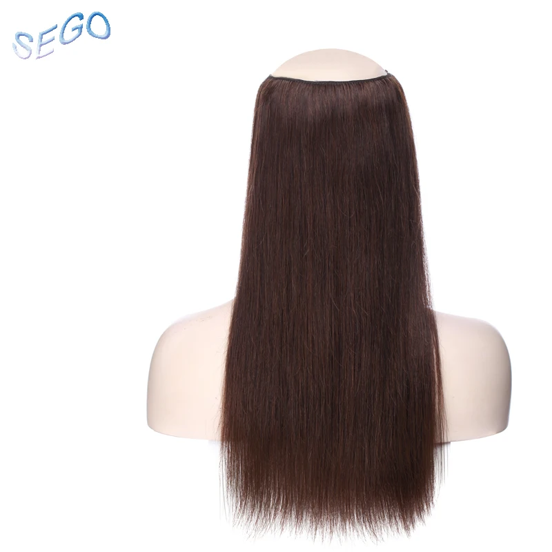 SEGO Straight Pure Color Wire Human Hair Extensions Invisible Wire Flip in Hair Extensions Non-Remy Hair With Double Weft width
