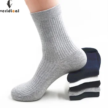 

VERIDICAL 5 pairs/lot business man short socks cotton striped solid gentleman sox gifts for men calcetines winter weed socks