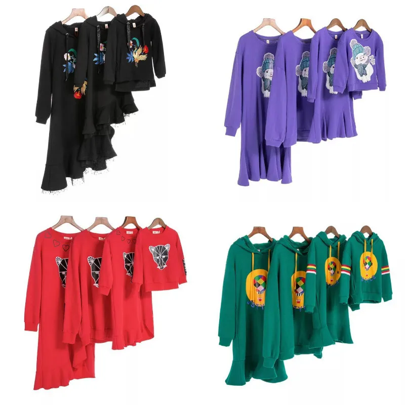 

Family Matching Outfits Autumn Winter Cartoon T-shirt Outfits Mother and Daughter Dresses Father Son Baby Boy Girl Clothes CA533