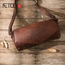 AETOO 2017 original retro first layer cowhide drum bag shoulder movement bucket bag handmade leather male bag Messenger bag