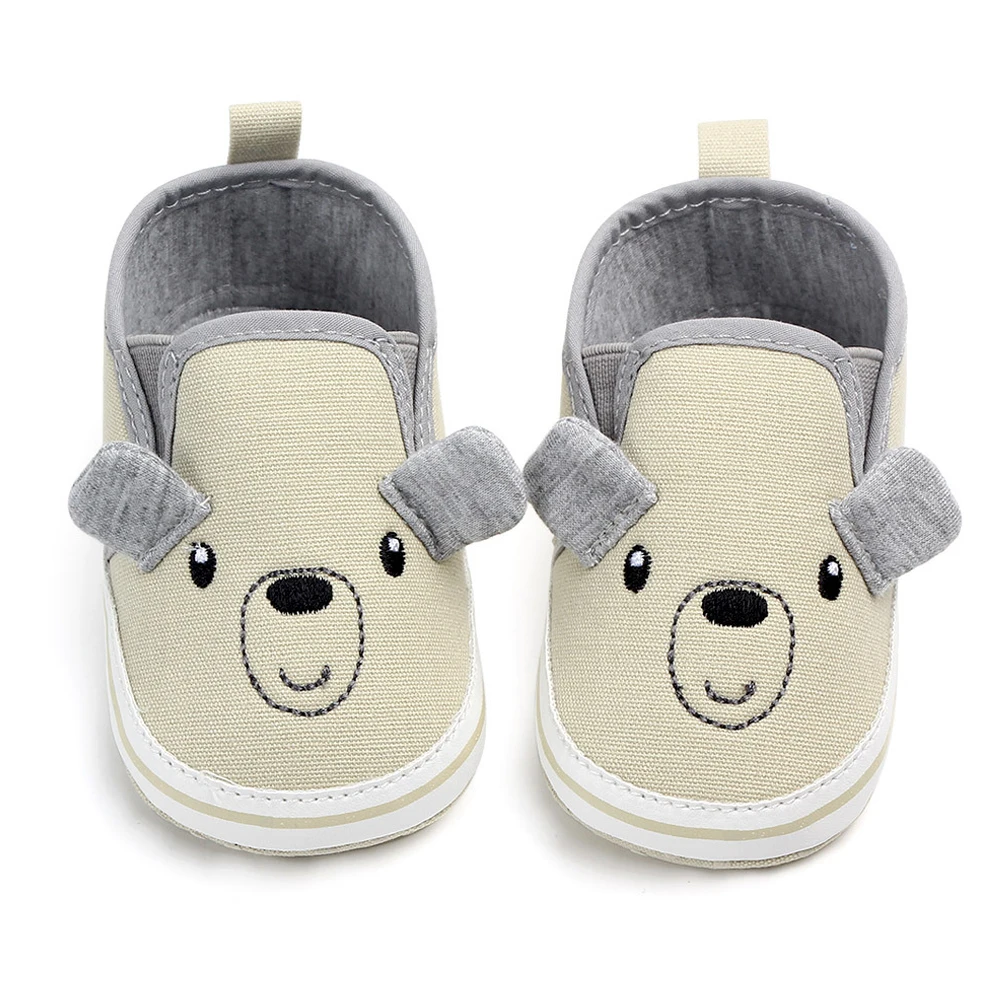 Cute Newborn Baby Girl Boy Canvas Crib Shoes Unisex Baby Soft Sole Anti-slip Sneaker Shoes Animal Ears Baby Shoes 0-12M