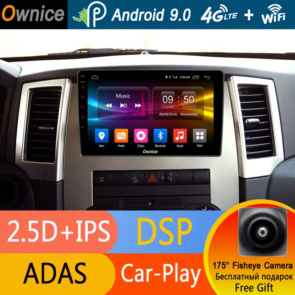 Clearance 10.1" IPS 1024*600 2.5D IPS Android 9.0 8 Core Car Stereo GPS Navi Radio Player For Jeep Grand Cherokee 2008 - 2014 CarPlay DSP 1