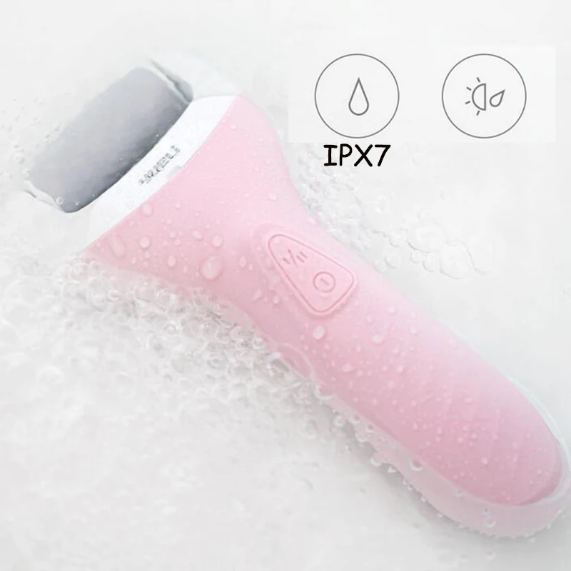 Xiaomi Yueli 2 цвета Водонепроницаемые электрические гладкие Алмазные Ролики для ног Отшелушивающий инструмент для ухода Mijia водонепроницаемый массажер для ног - Комплект: pink