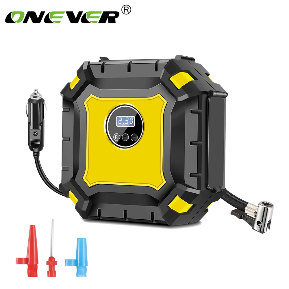 

Onever Digital LCD Tire Inflator DC 12 Volt Car Portable Air Compressor Pump 100 PSI Car Air Compressor LED lighting