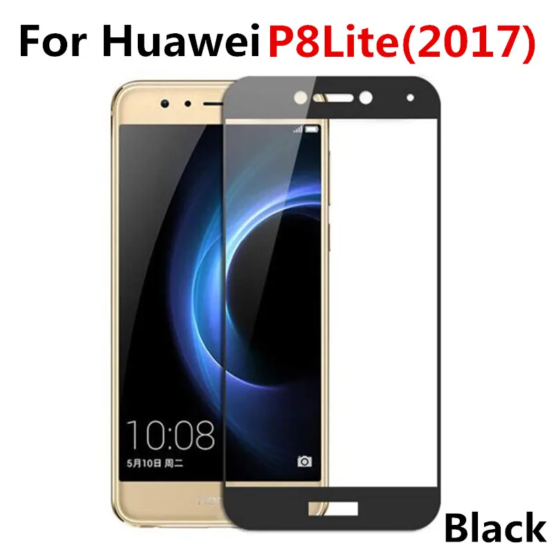 Закаленное стекло для huawei Ascend P8 P8 Lite P8 Max P8lite P8mini mini P8Max Защитная пленка для экрана - Цвет: Black For P8Lite2017